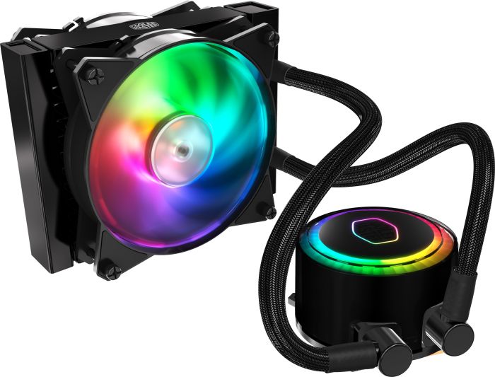 Жидкостное охлаждение Cooler Master MasterLiquid ML120R RGB для Socket 115x/2066/2011/2011-3/1356/1366/775/AM4/AM3/AM3+/FM1/AM2+/FM2/FM2+, 2x120мм, RGB LED (MLX-D12M-A20PC-R1)