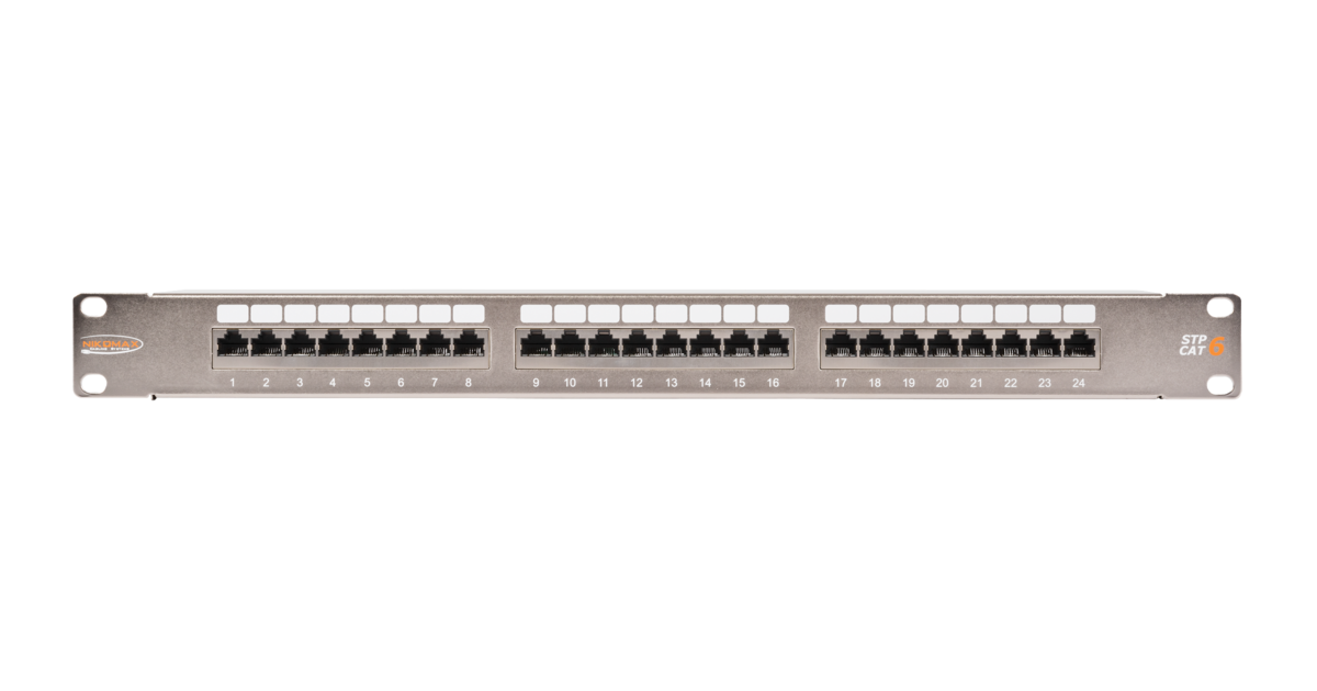 Патч-панель в шкаф 19" 1U, порты: 24xRJ-45 кат. 6, NIKOMAX NMC-RP24SE2-1U-MT