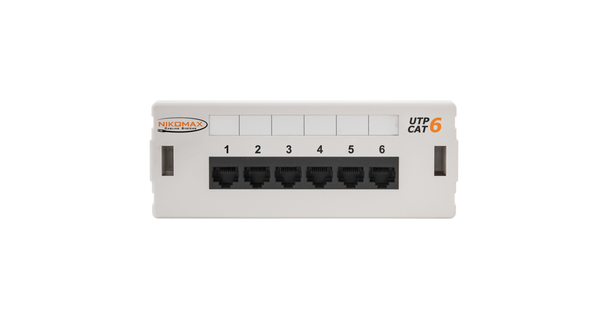 

Патч-панель настенная, порты: 6 x RJ-45 кат. 6, серый, NMC-WP06UE2-GY, NIKOMAX, NMC-WP06UE2-GY