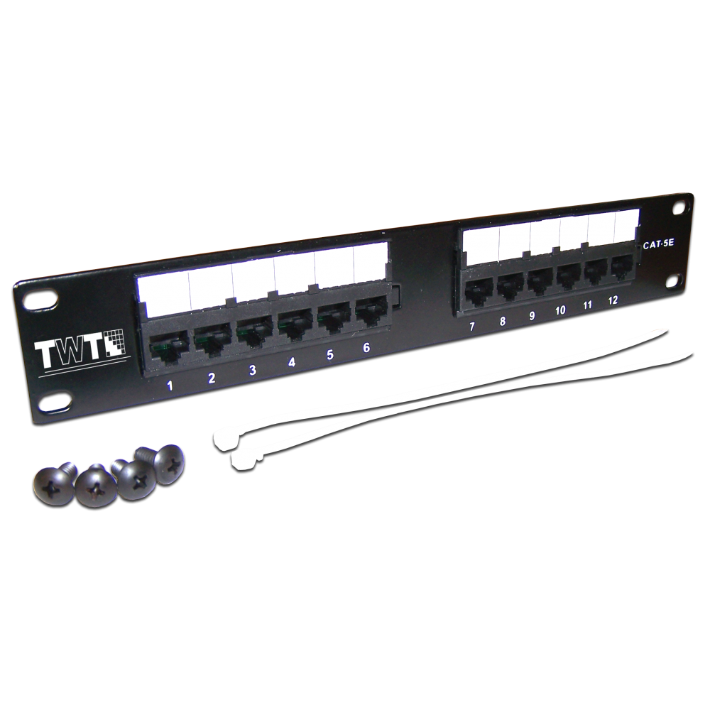 

Патч-панель в шкаф 10" 1U, порты: 12 x RJ-45 кат. 5e, черный, TWT-PP12UTP-10, TWT, TWT-PP12UTP-10