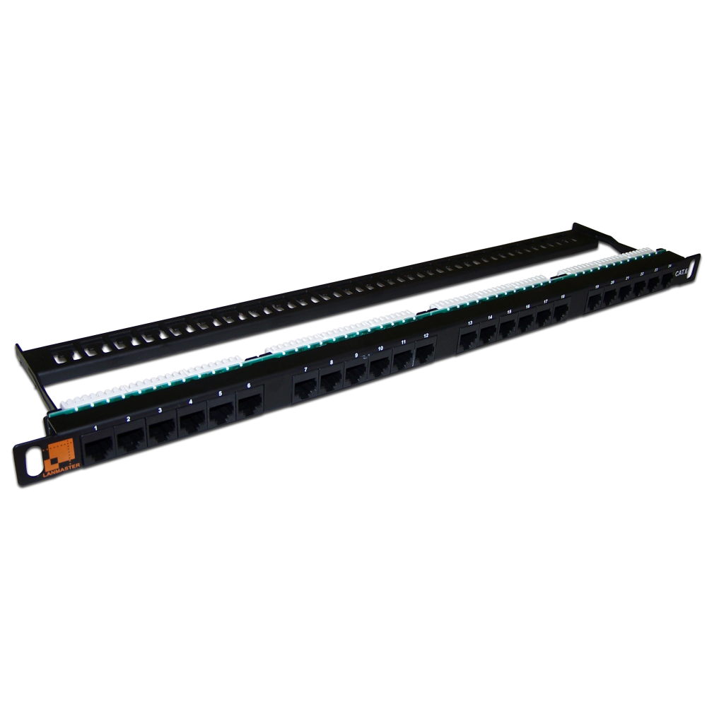

Патч-панель в шкаф 19" 0.5U, порты: 24 x RJ-45 кат. 6, черный, LAN-PPC24U6, LANMASTER, LAN-PPC24U6