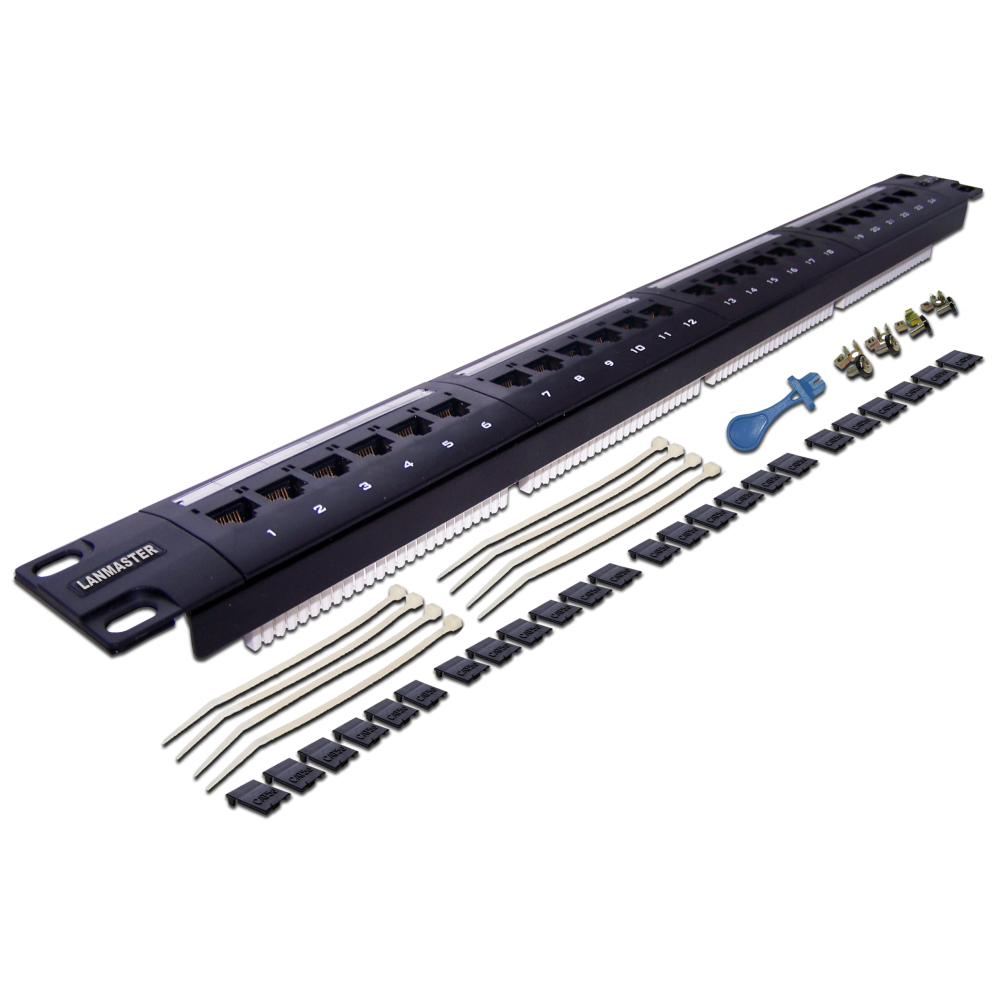

Патч-панель в шкаф 19" 1U, порты: 24 x RJ-45 кат. 6, LAN-PPL24U6, LANMASTER, LAN-PPL24U6