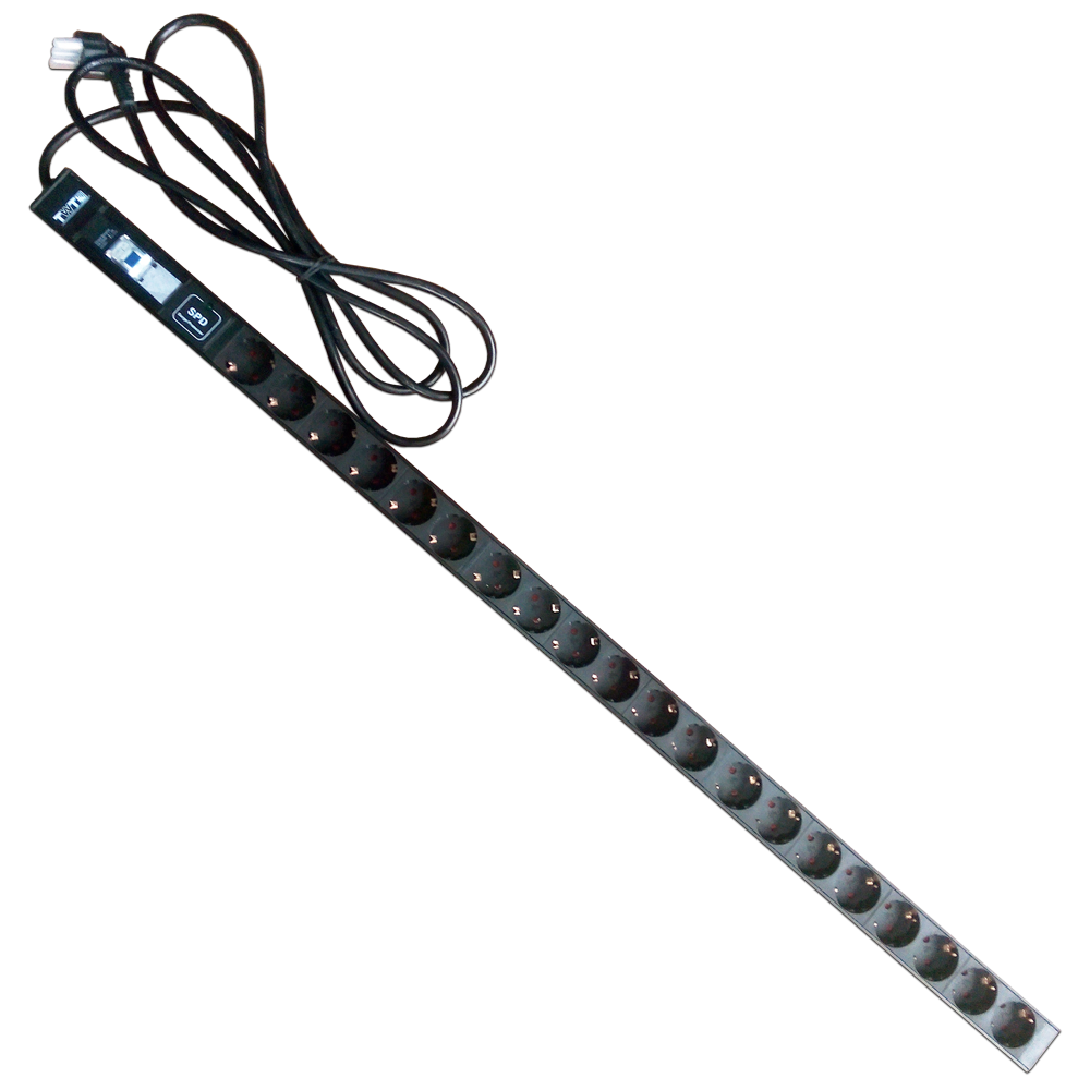 

Блок розеток (PDU) TWT TWT-PDV-20GS-GP, 1U, кол-во розеток:20 (20xЕвро), 16А, черный, TWT-PDV-20GS-GP